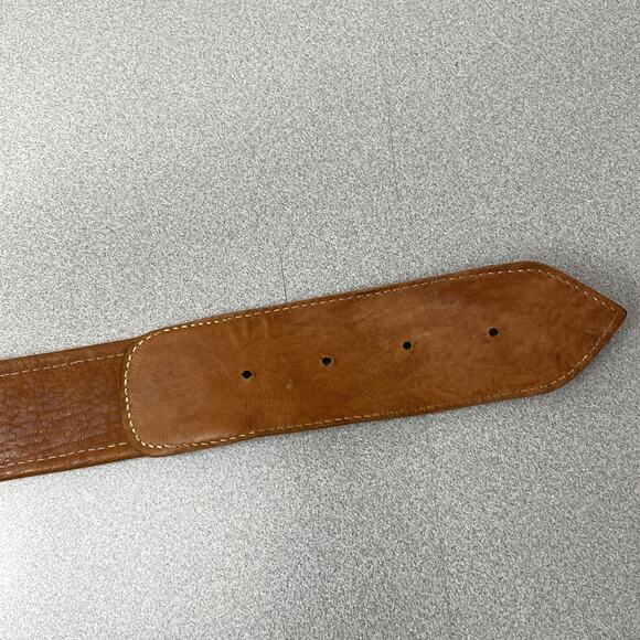 Vtg Western Leather Blanket Woven Belt Mens Large Woven Native Pattern Western